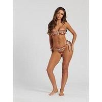 South Beach Crochet Boho Bow Tie Side Bikini Briefs - Copper