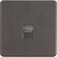 KNIGHTSBRIDGE SMOKED BRONZE SCREWLESS Switches & Sockets BLACK Insert + USB