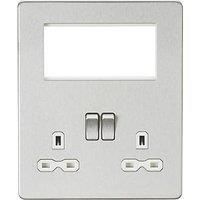 KNIGHTSBRIDGE BRUSHED CHROME SCREWLESS Switches & Sockets ALL Inserts + USB