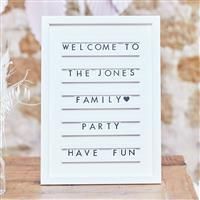 Ginger Ray White Personalisable Board Wedding Welcome Entrance Sign