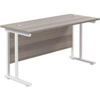 TC Group Aztec Twin Upright Rectangular Office Desk Grey Oak/White 1200mm x 600mm (964TT)