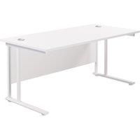 TC Group Aztec Twin Upright Rectangular Office Desk White/White 1600mm x 800mm (295TT)