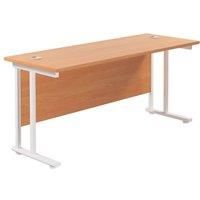 TC Group Aztec Twin Upright Rectangular Office Desk Beech/White 1800mm x 600mm (751TT)