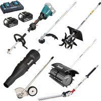 Makita DUX60 Twin 18v LXT Cordless Brushless Split Shaft Garden Multi Tool Set 2 x 6ah Li-ion Charger