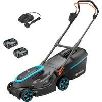 Gardena POWERMAX 37 P4A 36v Cordless Rotary Lawnmower 370mm 2 x 2.5ah Li-ion Charger