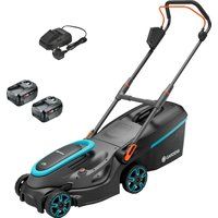 Gardena POWERMAX 37 P4A 36v Cordless Rotary Lawnmower 370mm 2 x 4ah Li-ion Charger