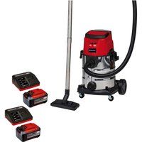 Einhell TE-VC 36/25 Li S 36v Cordless Stainless Steel Wet and Dry Vacuum Cleaner 25L 2 x 5.2ah Li-ion Charger