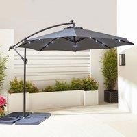 Neo 3M Garden Outdoor Freestanding LED Light Cantilever Hanging Parasol Umbrella