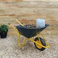 Neo Garden Wheelbarrow Heavy Duty 110L 150kg Durable Plastic Green Tray Barrow