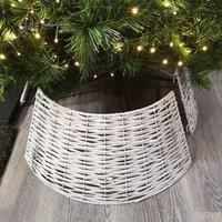 Rattan Effect Round Christmas Tree Skirt