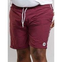 D555 New Full Length Swimming Shorts (Yarrow) in Burgundy, 4XL