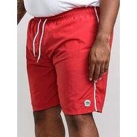 D555 New Full Length Swimming Shorts (Yarrow) in Red, 2XL