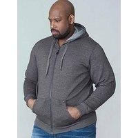 D555 Cantor-Rockford Zip Through Hoodie - Grey Melange