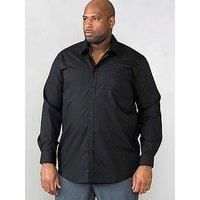 Duke D555 Mens Kingsize Full Sleeve Smart Shirt Chest Pocket Collar Plain Black 2XL (Corbin)