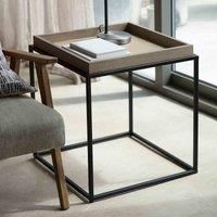 Morton Wood Side Table  Grey