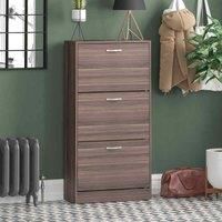 3 Drawer Shoe Cabinet Walnut