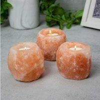 Wellbeing Himalayan Salt Tealight Holder X3