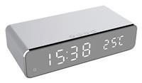 Wireless Charging Silver Alarm Clock by InGenious