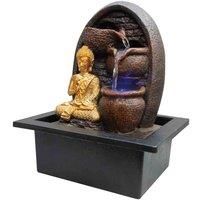 Golden Buddha Water Fountain with Cascading Bowls