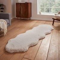 Think Rugs Super Teddy Beige Sheepskin 060 x 180cm Polyester Plain Shaggy Double Sheepskin