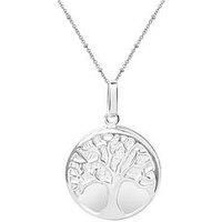 The Love Silver Collection Sterling Silver Round Tree Of Life Locket With Adjustable Station Chain Necklace