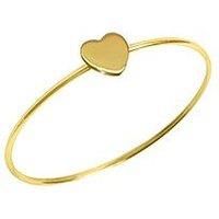 The Love Silver Collection 18Ct Gold Plated Sterling Silver Heart Bangle