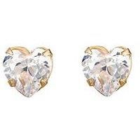 9ct Gold 5mm Heart Cubic Zirconia crystal studs/earrings/earring. Gift box/ 2021 Lockdown Valentine/'s Day Gift for Her Girlfriend Wife