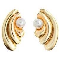 9ct Yellow Gold pearl shell stud earrings/Gift box