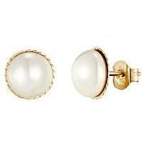 Love Gold Pearl Bouton Stud Earring