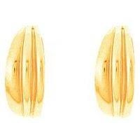 Love Gold Ribbed Half Hoop Stud Earrings