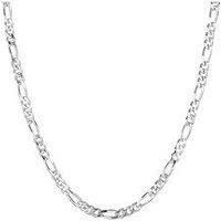 The Love Silver Collection Sterling Silver 18+2 Inch Adjustable Men'S Figaro Chain Necklace