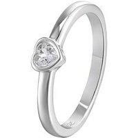 The Love Silver Collection Sterling Silver Cubic Zirconia Heart Ring