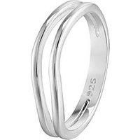 The Love Silver Collection Sterling Silver Double Wave Ring