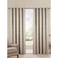 The Mill Shop Rowan Lined Eyelet Curtains (1 Pair). Measures 65 x 90" (165 x 229cm). Washable Eyelet Curtains for Living Room or Bedroom - Genuine The Mill Shop Window Curtains