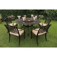 East Recycled Aluminium 6-Seat Round Set (H'Bronze/Cr