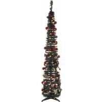 East 6Ft Green Pop-up Decorated Christmas Tree 100 Warm White Leds