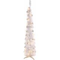 East 5Ft White Pop-up Decorated Christmas Tree 60 Warm White Leds