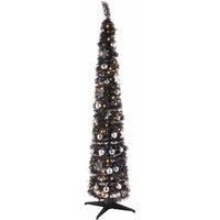 East 6Ft Black Pop-up Decorated Christmas Tree 100 Warm White Leds