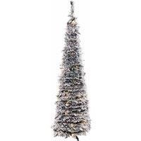 East 5Ft Snowy Holly Pop-up Christmas Tree 60 Warm White Leds