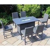 East Listowel 6 Seater Rectangle Bar Set With Firepit