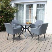 East Round 4 Seater Set - Grey