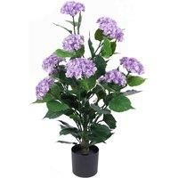 East 90Cm Purple Hydrangea In Pot Outdoor Faux Plant