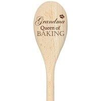 Grandma Queen Of Baking Spoon Funny Wooden Spoon