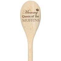 Mummy Queen Of The Muffins Spoon Funny Wooden Spoon