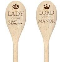 Lord and Lady Of The Manor Funny Wooden Spoon Couples Gift