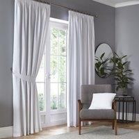 Fusion - Dijon - Blackout/Thermal Insulated Pair of Pencil Pleat Curtains - 90" Width x 72" Drop (229 x 183cm) in White