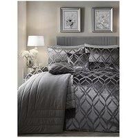 Soiree Belfort Jacquard Duvet Cover Set Slate - Sk