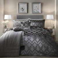 SOIREE - Belfort - Jacquard Duvet Cover Set - King Bed Size in Slate