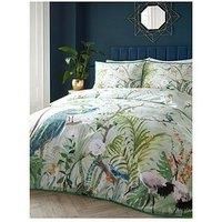 Soiree Peacock Jungle Print 100% Cotton 200 Thread Count Duvet Cover Set