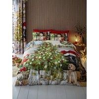 'Christmas Tree' Festive Scene Print Duvet Cover Set